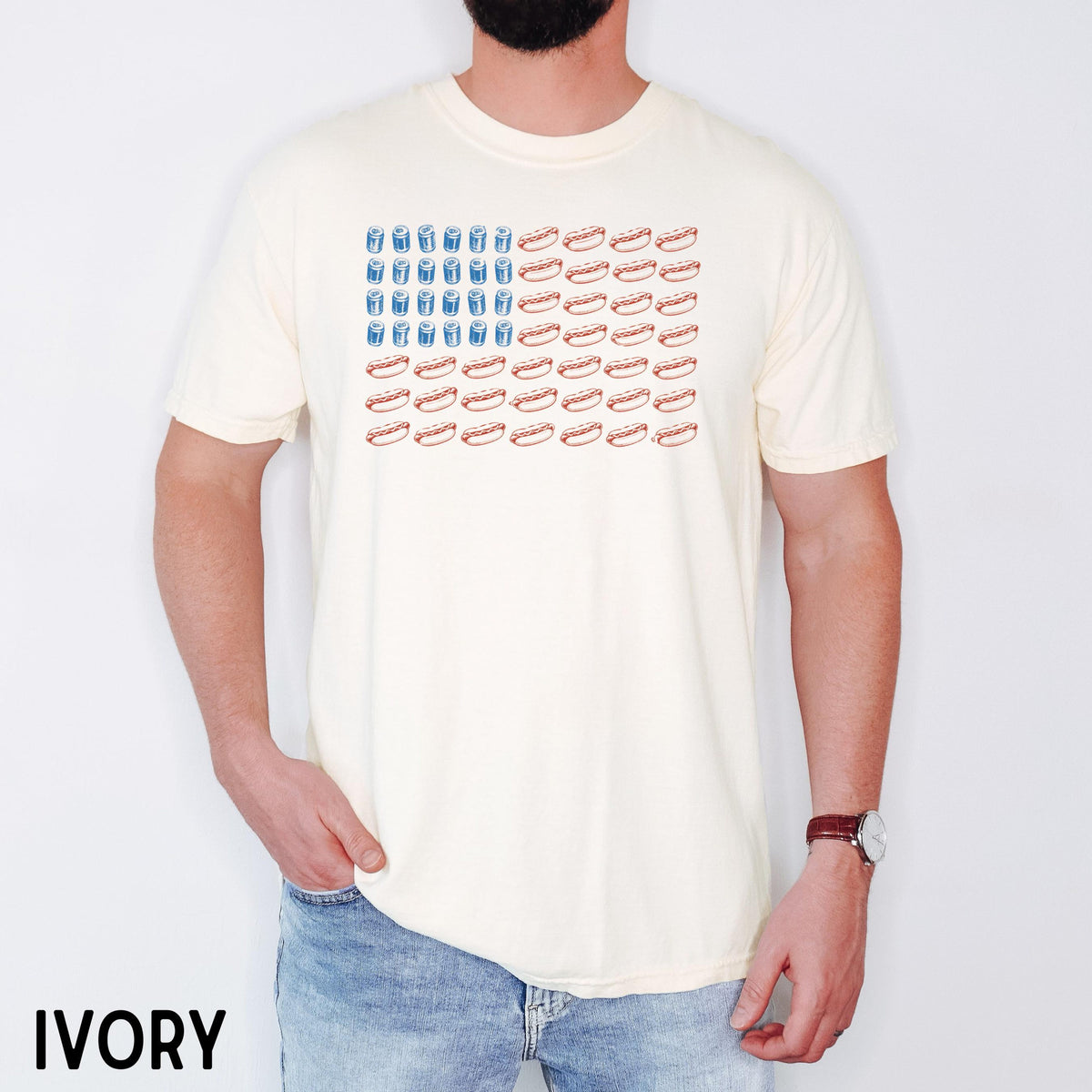 Funny 4th Of July Shirt Hot Dog American Flag Tee Bbq Party Shirt Patriotic Food Shirt Cookout Shirt Comfort Colors Graphic Tee 1782272897977.jpg