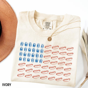 Funny 4th Of July Shirt Hot Dog American Flag Tee Bbq Party Shirt Patriotic Food Shirt Cookout Shirt Comfort Colors Graphic Tee 1782272898246.jpg