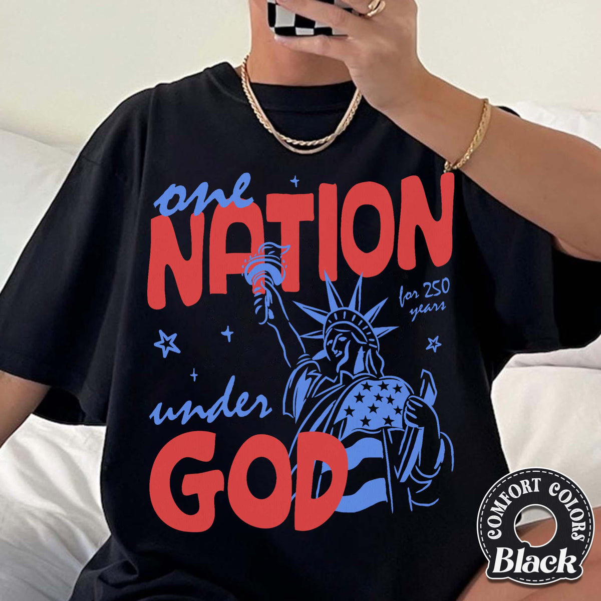 One Nation Under God Comfort Colors Shirt Patriotic Graphic Tee Independence Day Apparel 1782273535010.jpg