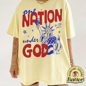 One Nation Under God Comfort Colors Shirt Patriotic Graphic Tee Independence Day Apparel 1782273535181.jpg