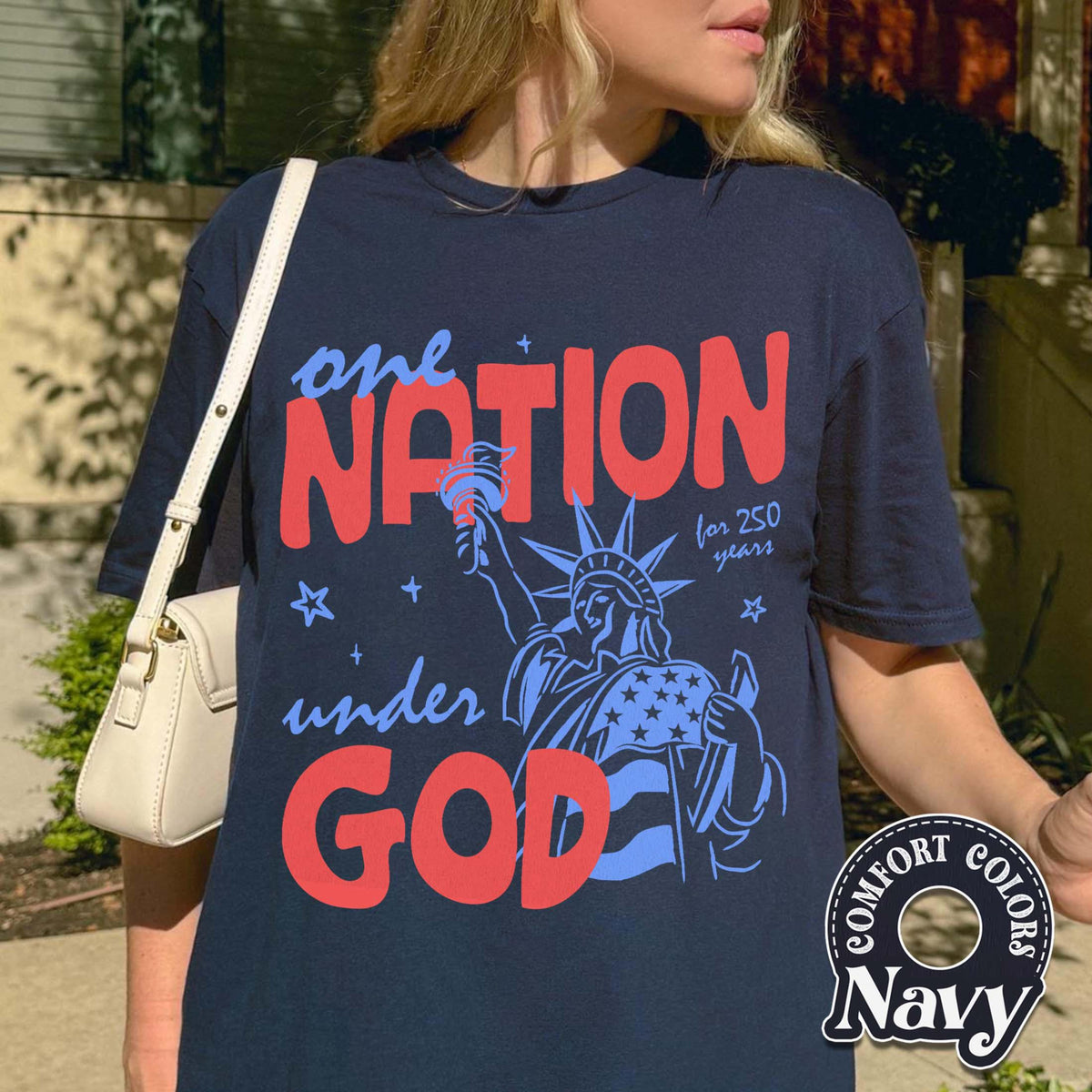 One Nation Under God Comfort Colors Shirt Patriotic Graphic Tee Independence Day Apparel 1782273535547.jpg