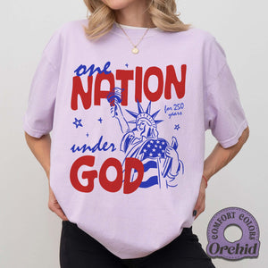 One Nation Under God Comfort Colors Shirt Patriotic Graphic Tee Independence Day Apparel 1782273535798.jpg