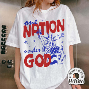 One Nation Under God Comfort Colors Shirt Patriotic Graphic Tee Independence Day Apparel 1782273535804.jpg