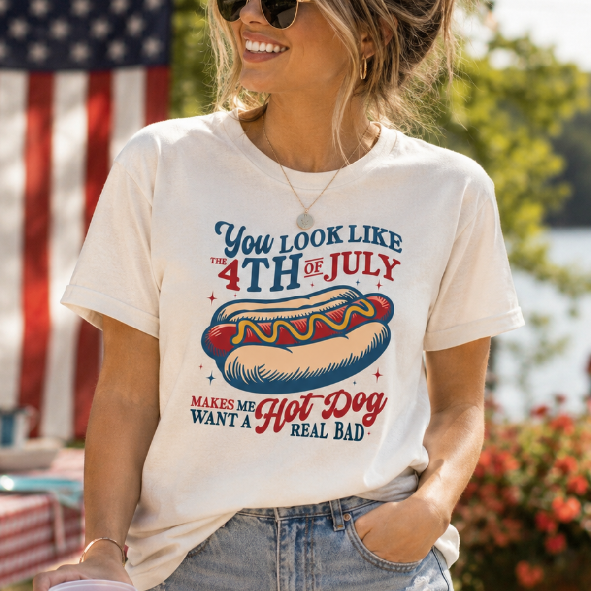 Comfort Colors You Look Like The 4th Of July Shirt Makes Me Want A Hot Dog Real Bad Shirt Funny 4th Of July Shirt Independence Day Shirt 1782273986569.png