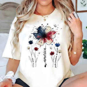 Usa 250th Anniversary Floral Shirt 1776 2026 Comfort Colors Patriotic Wildflower Tee America 250 Years Freedom 4th Of July Tee Women Boho 1782275413832.jpg