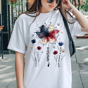 Usa 250th Anniversary Floral Shirt 1776 2026 Comfort Colors Patriotic Wildflower Tee America 250 Years Freedom 4th Of July Tee Women Boho 1782275414870.jpg