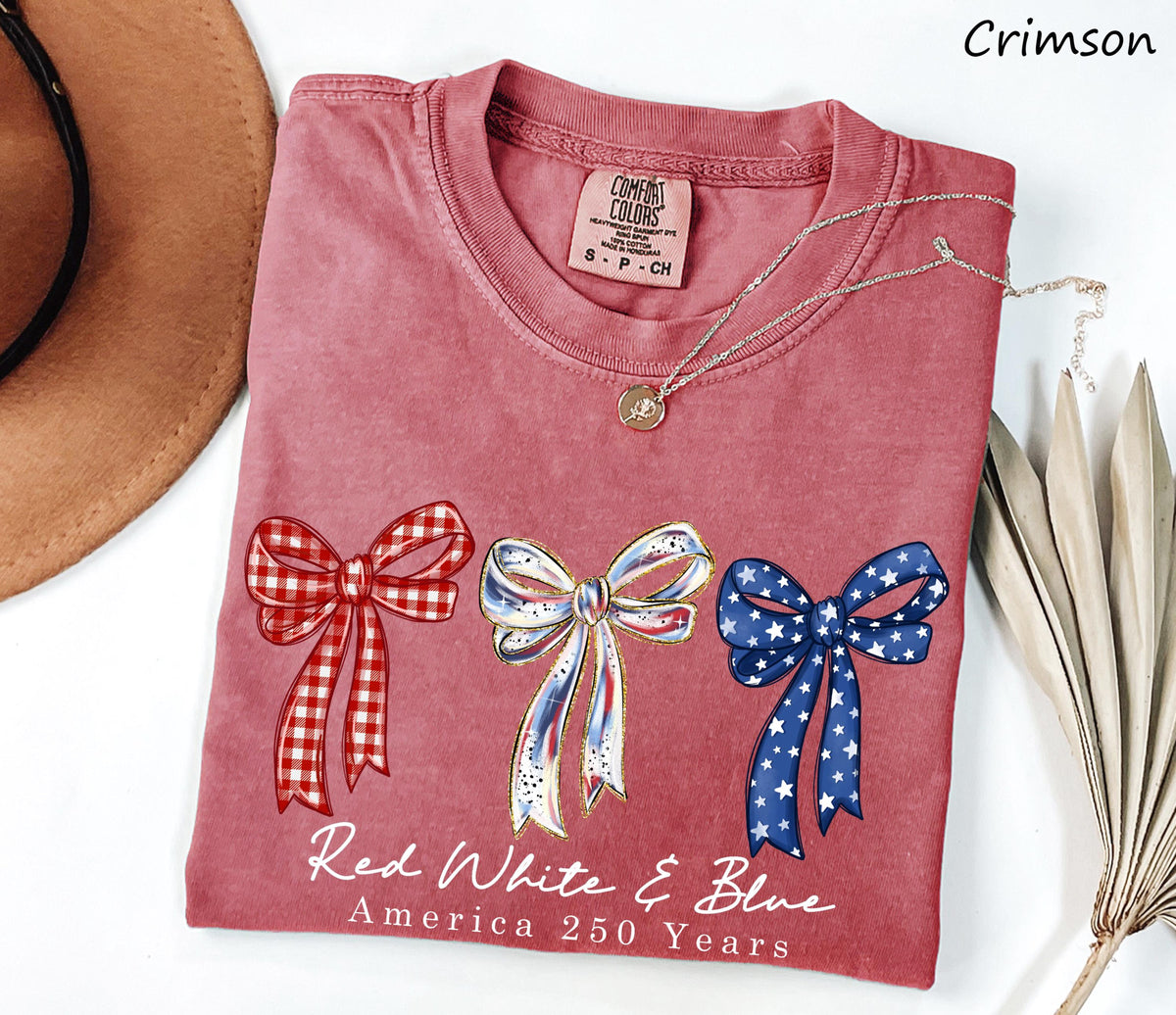Comfort Colors Red White  Blue America 250th Anniversary Shirt Independence Day Shirt Patriotic Bow Shirt Coquette 4th Of July Gift 1782290624657.jpg