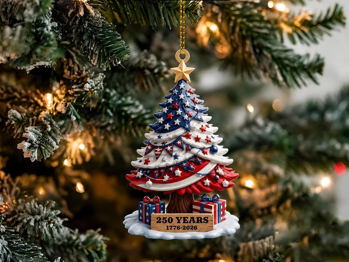 250th Anniversary Ornament 1776 2026 American Flag Christmas Tree Decor Patriotic Holiday Gift Us History Keepsake 250 Years Of America 1782355894553.jpg