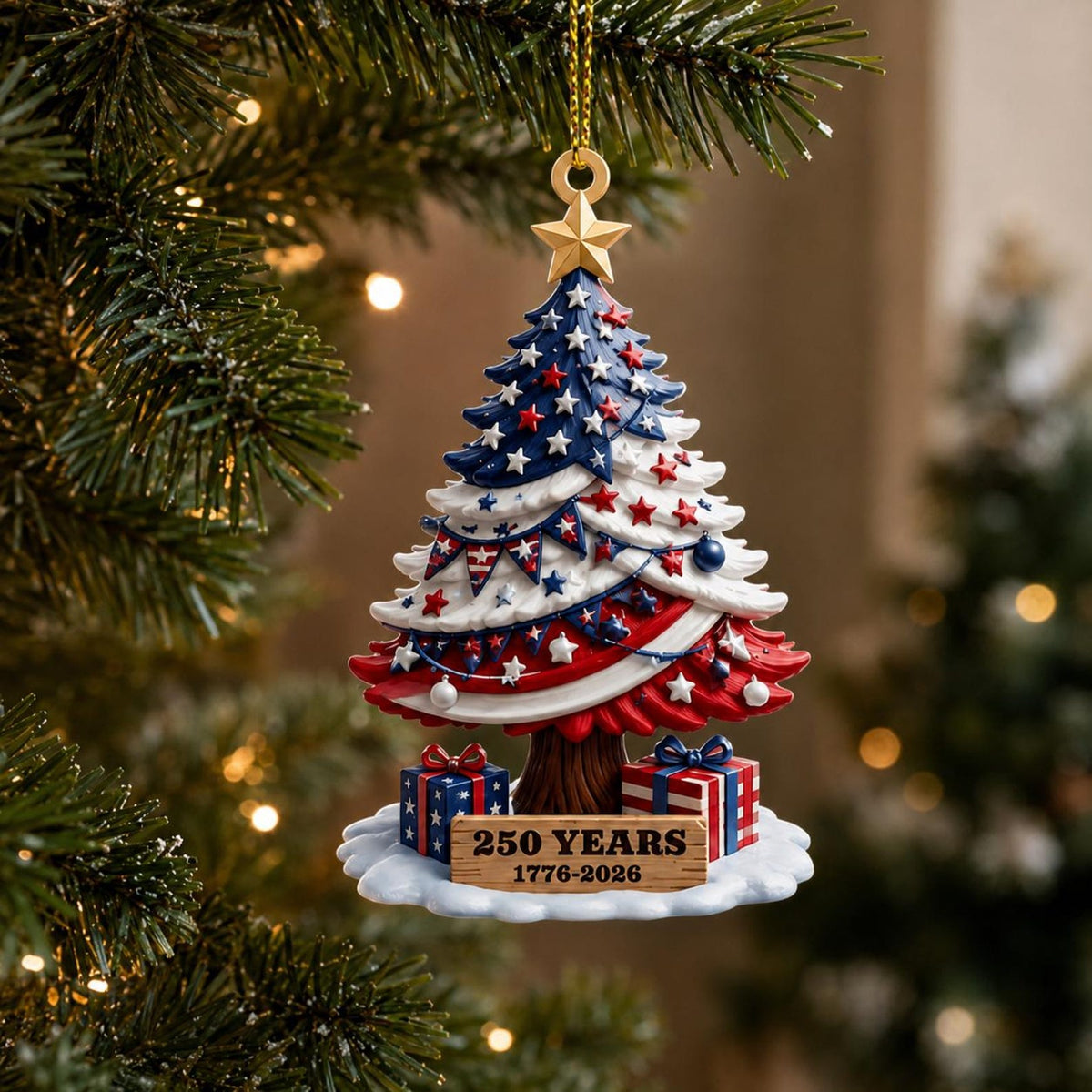 250th Anniversary Ornament 1776 2026 American Flag Christmas Tree Decor Patriotic Holiday Gift Us History Keepsake 250 Years Of America 1782355894561.jpg