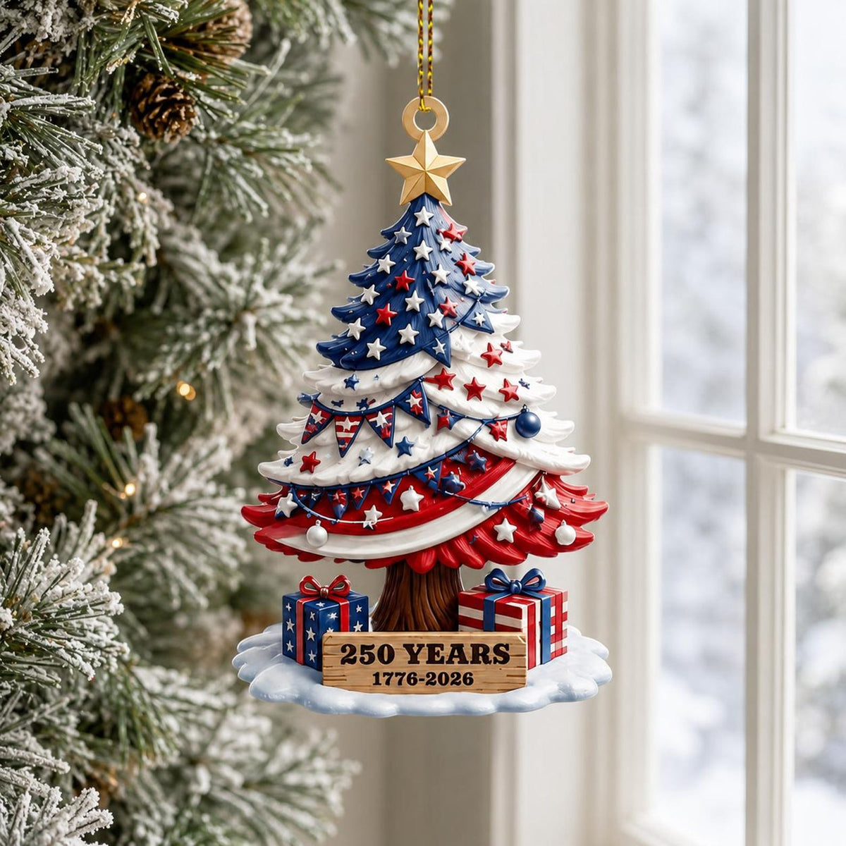 250th Anniversary Ornament 1776 2026 American Flag Christmas Tree Decor Patriotic Holiday Gift Us History Keepsake 250 Years Of America 1782355894592.jpg