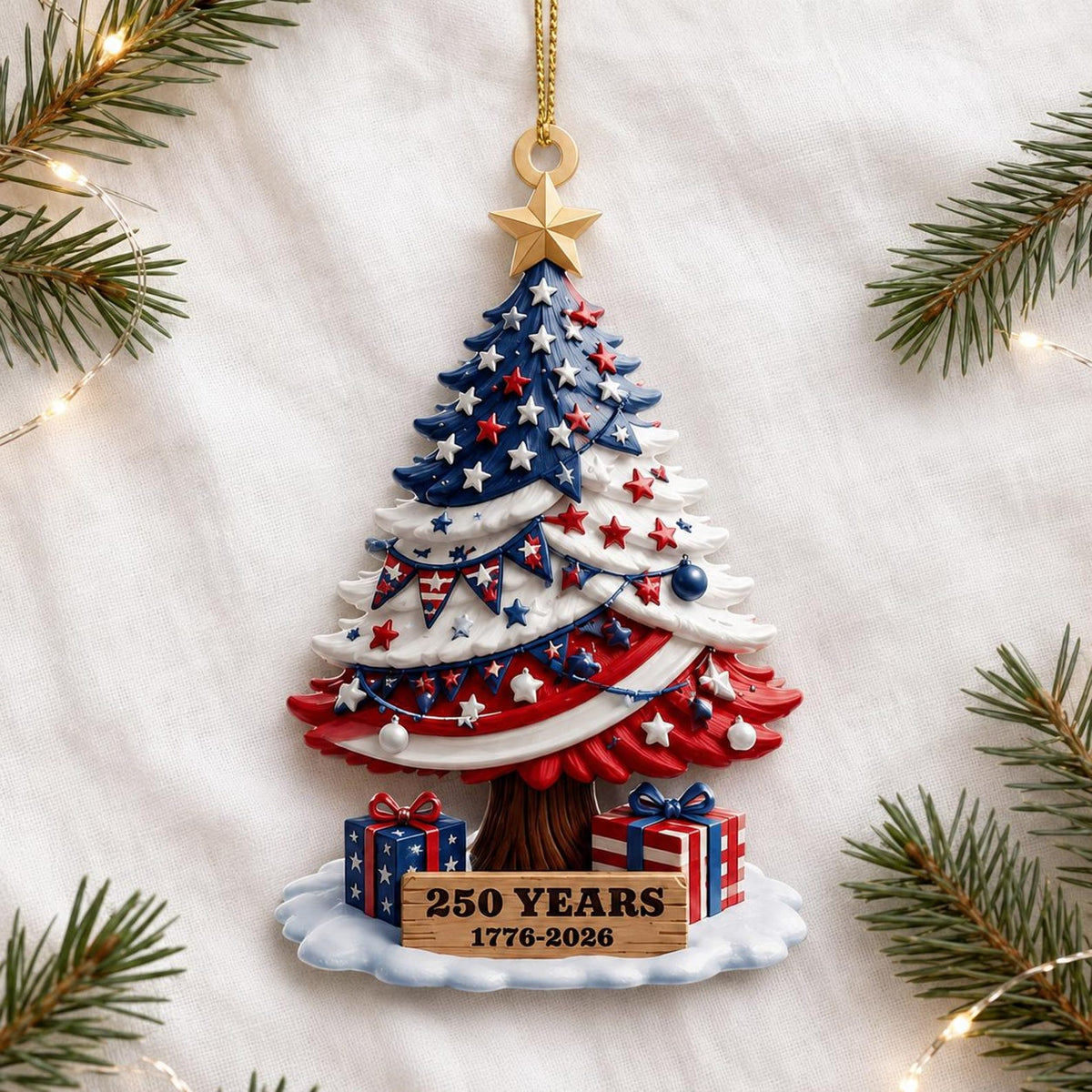 250th Anniversary Ornament 1776 2026 American Flag Christmas Tree Decor Patriotic Holiday Gift Us History Keepsake 250 Years Of America 1782355894674.jpg