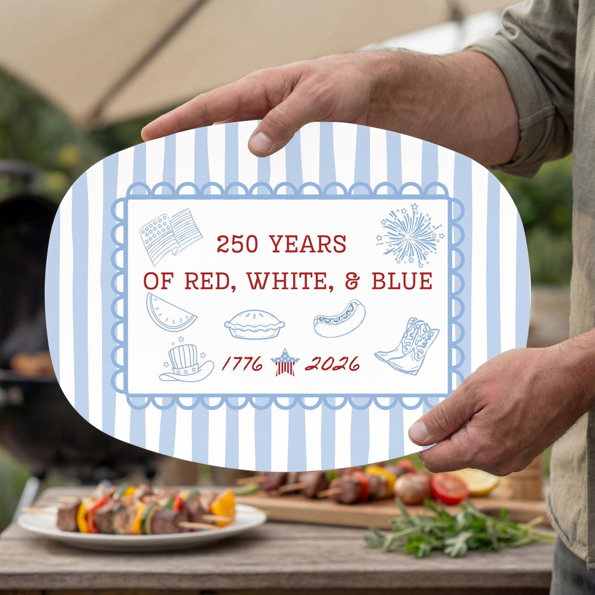 America 250th Anniversary Platter 4th Of July Plate Gift Patriotic Decor Usa 250 Hostess Gift For Fourth Of July Party Kitchen Decor 1782356064194.jpg