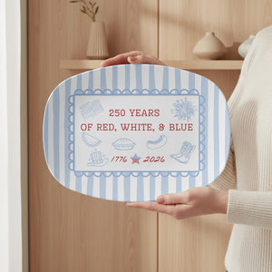 America 250th Anniversary Platter 4th Of July Plate Gift Patriotic Decor Usa 250 Hostess Gift For Fourth Of July Party Kitchen Decor 1782356064211.jpg