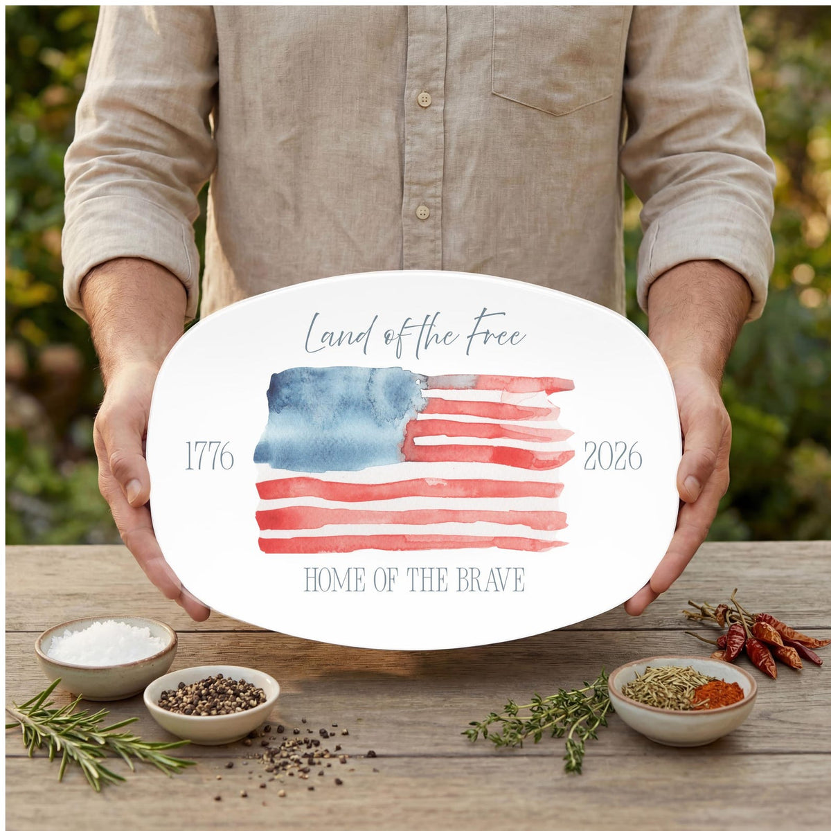 America 250th Anniversary Gift Platter Patriotic Serving Plate 4th Of July Decor Usa 250 Kitchen Decor Land Of The Free Home Of The Brave 1782356147055.jpg