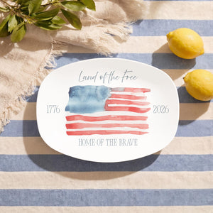 America 250th Anniversary Gift Platter Patriotic Serving Plate 4th Of July Decor Usa 250 Kitchen Decor Land Of The Free Home Of The Brave 1782356147068.jpg