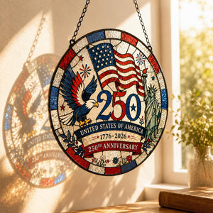 Usa 250th Anniversary Stained Glass Suncatcher Patriotic Eagle Flag Window Hanging 1782463441509.jpg