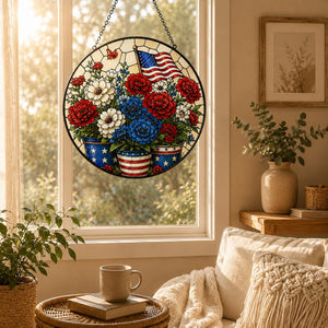 Patriotic Floral Stained Glass Suncatcher American Flag Window Hanging Usa 250th Anniversary Decor 1782463513204.jpg