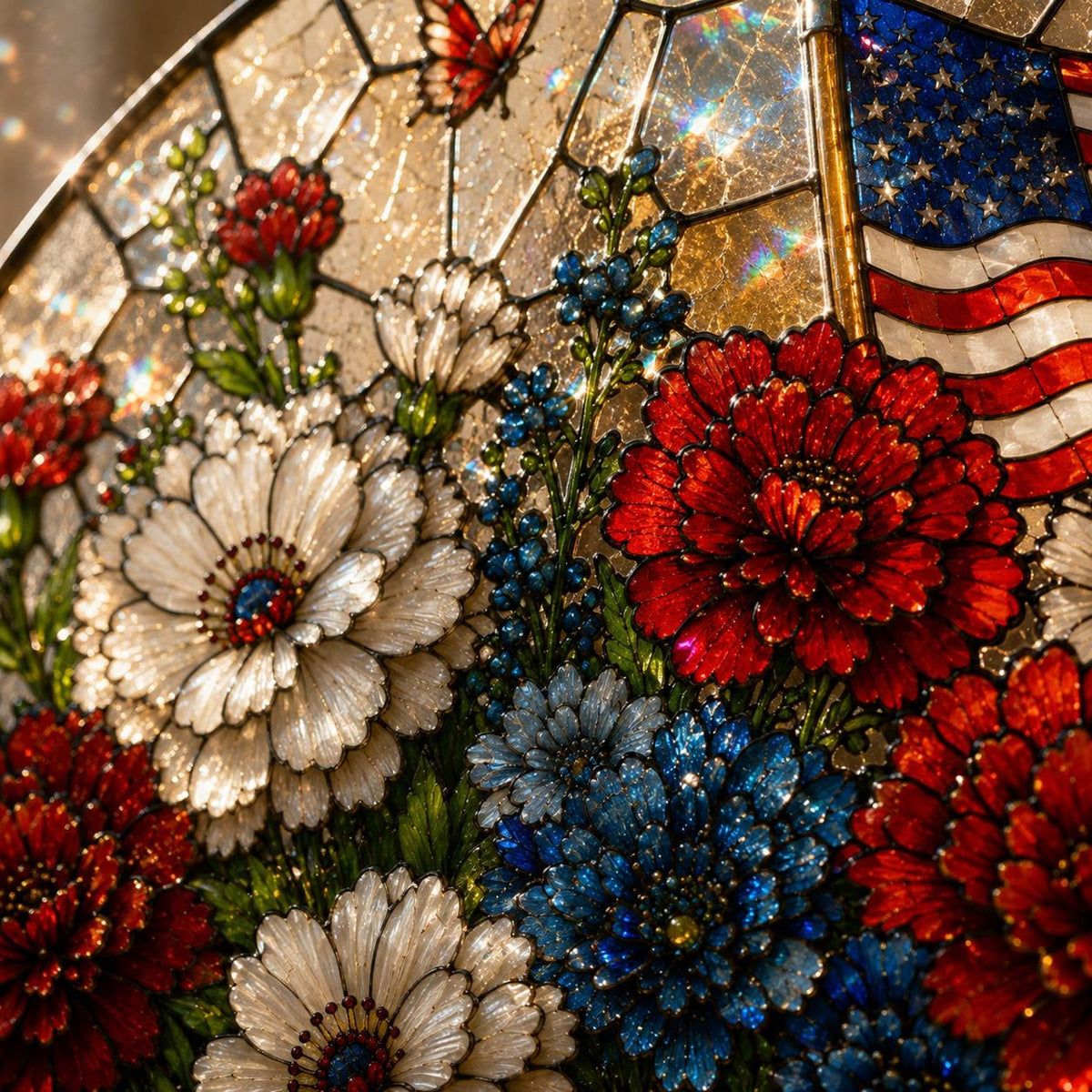 Patriotic Floral Stained Glass Suncatcher American Flag Window Hanging Usa 250th Anniversary Decor 1782463513219.jpg