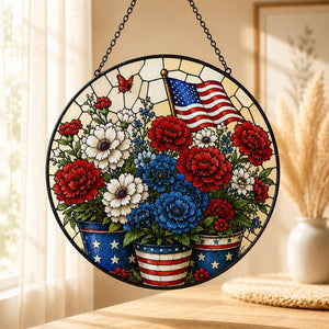 Patriotic Floral Stained Glass Suncatcher American Flag Window Hanging Usa 250th Anniversary Decor 1782463513327.jpg