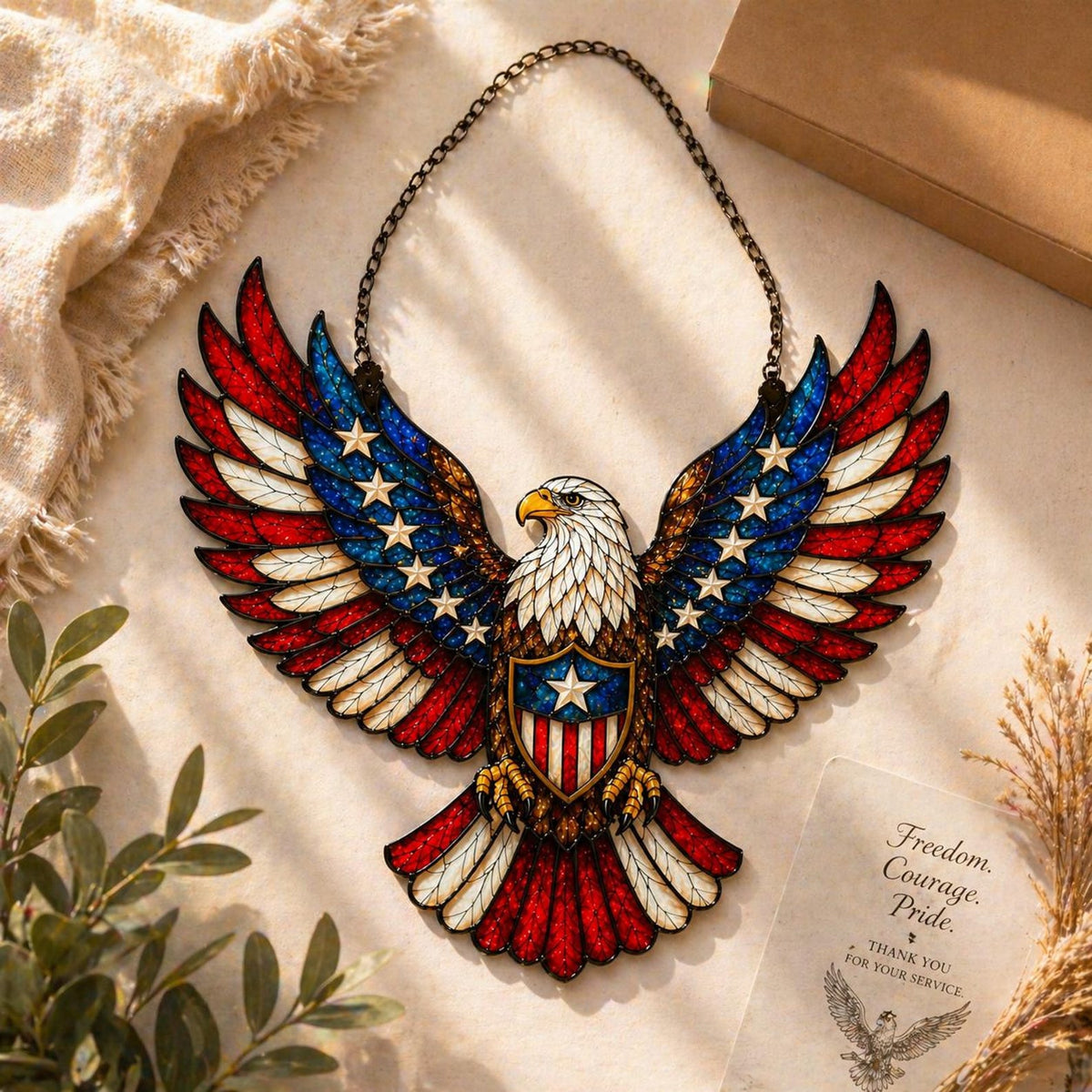 Acrylic Eagle Suncatcher Patriotic American Flag Window Decor Independence Day Hanging Ornament 1782463639192.jpg