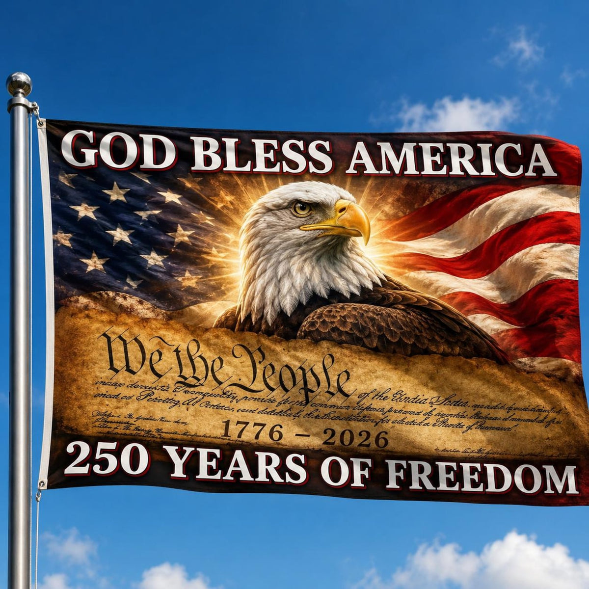 250th Anniversary God Bless America Flag Patriotic Eagle Yard Banner We The People House Flag 1782463846523.jpg