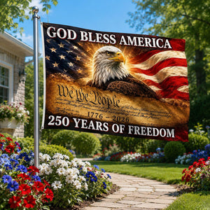250th Anniversary God Bless America Flag Patriotic Eagle Yard Banner We The People House Flag 1782463846532.jpg