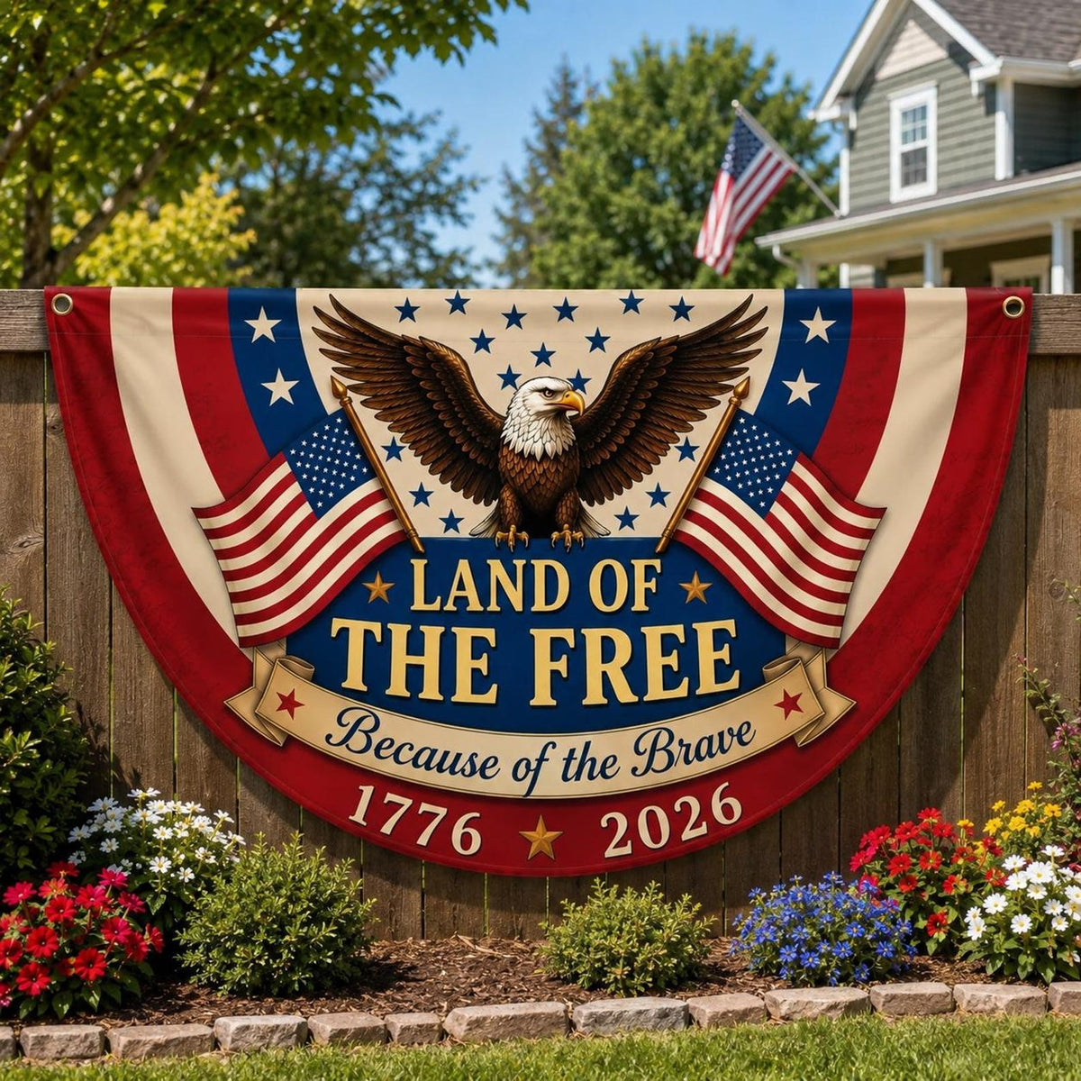 America 250th Anniversary Banner Semiquincentennial 1776 2026 Patriotic Eagle Fan Flag 250 Years Usa July 4th Independence Day 1782464523878.jpg