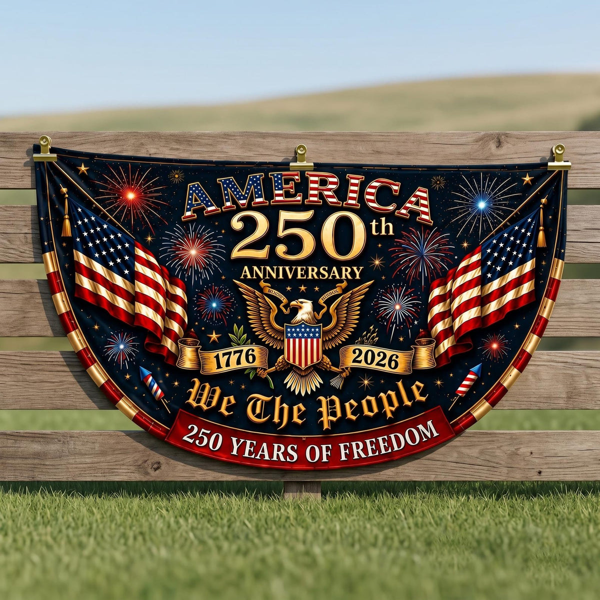 America 1776 2026 Semicircle Fence Flag Usa 250th Anniversary Patriotic Bunting Banner Freedom Porch Decor 4th Of July Gift Veteran Gift 1782531010310.jpg