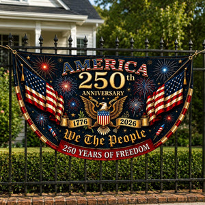 America 1776 2026 Semicircle Fence Flag Usa 250th Anniversary Patriotic Bunting Banner Freedom Porch Decor 4th Of July Gift Veteran Gift 1782531010334.jpg