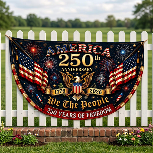 America 1776 2026 Semicircle Fence Flag Usa 250th Anniversary Patriotic Bunting Banner Freedom Porch Decor 4th Of July Gift Veteran Gift 1782531010338.jpg