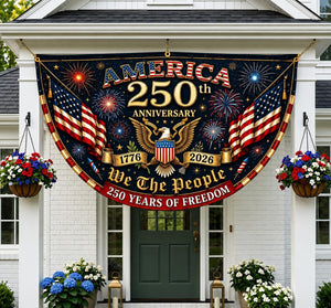 America 1776 2026 Semicircle Fence Flag Usa 250th Anniversary Patriotic Bunting Banner Freedom Porch Decor 4th Of July Gift Veteran Gift 1782531010387.jpg