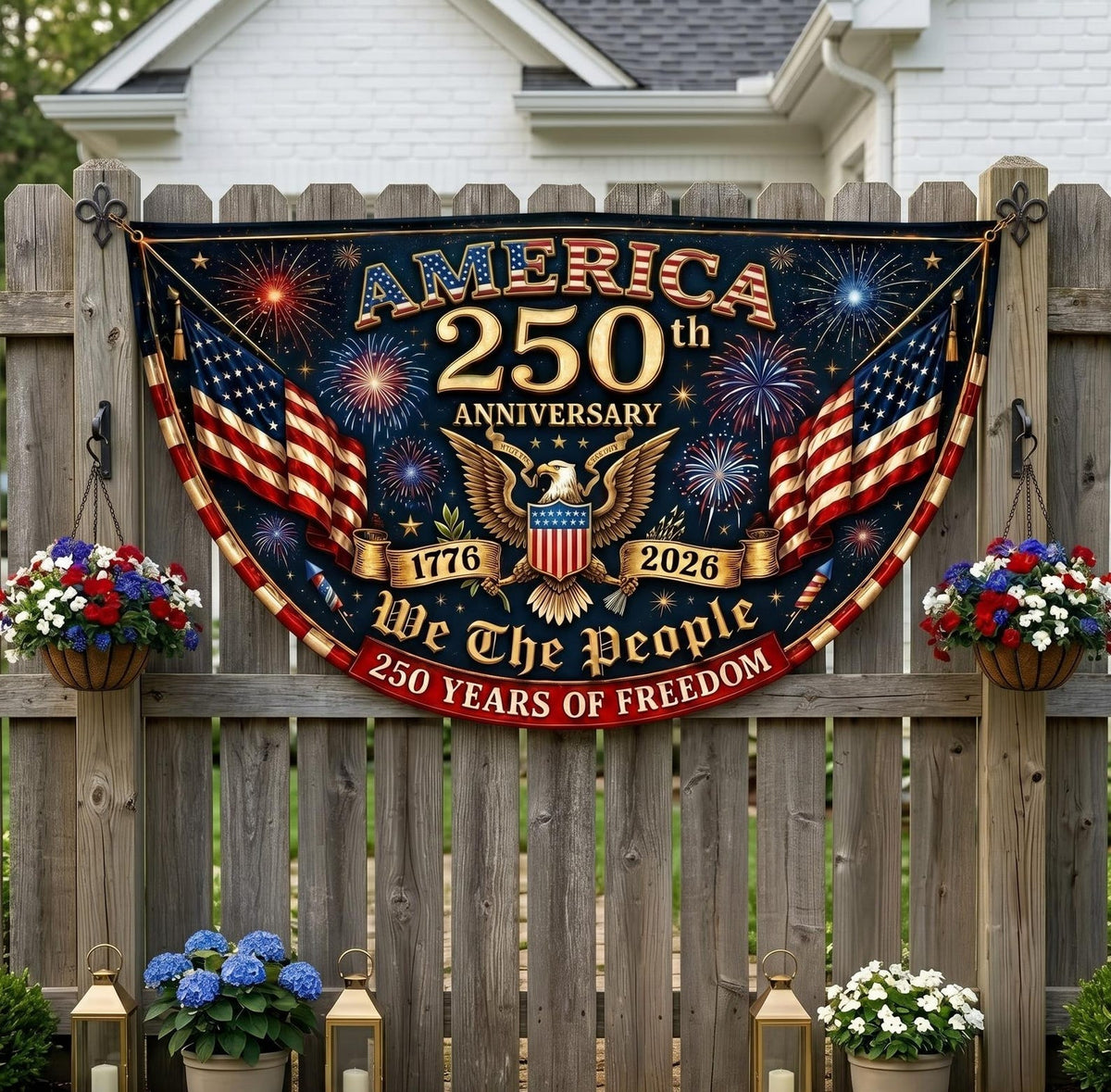 America 1776 2026 Semicircle Fence Flag Usa 250th Anniversary Patriotic Bunting Banner Freedom Porch Decor 4th Of July Gift Veteran Gift 1782531010392.jpg