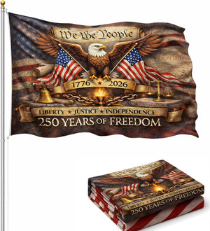 250th Anniversary Usa Flag 1776 2026 Patriotic Usa Flag Betsy Ross 13 Star Vintage American Flag Double Sided Outdoor Flag With Brass Grommets Fade Resistant   250 Years Of Freedom 1782535610926.jpg