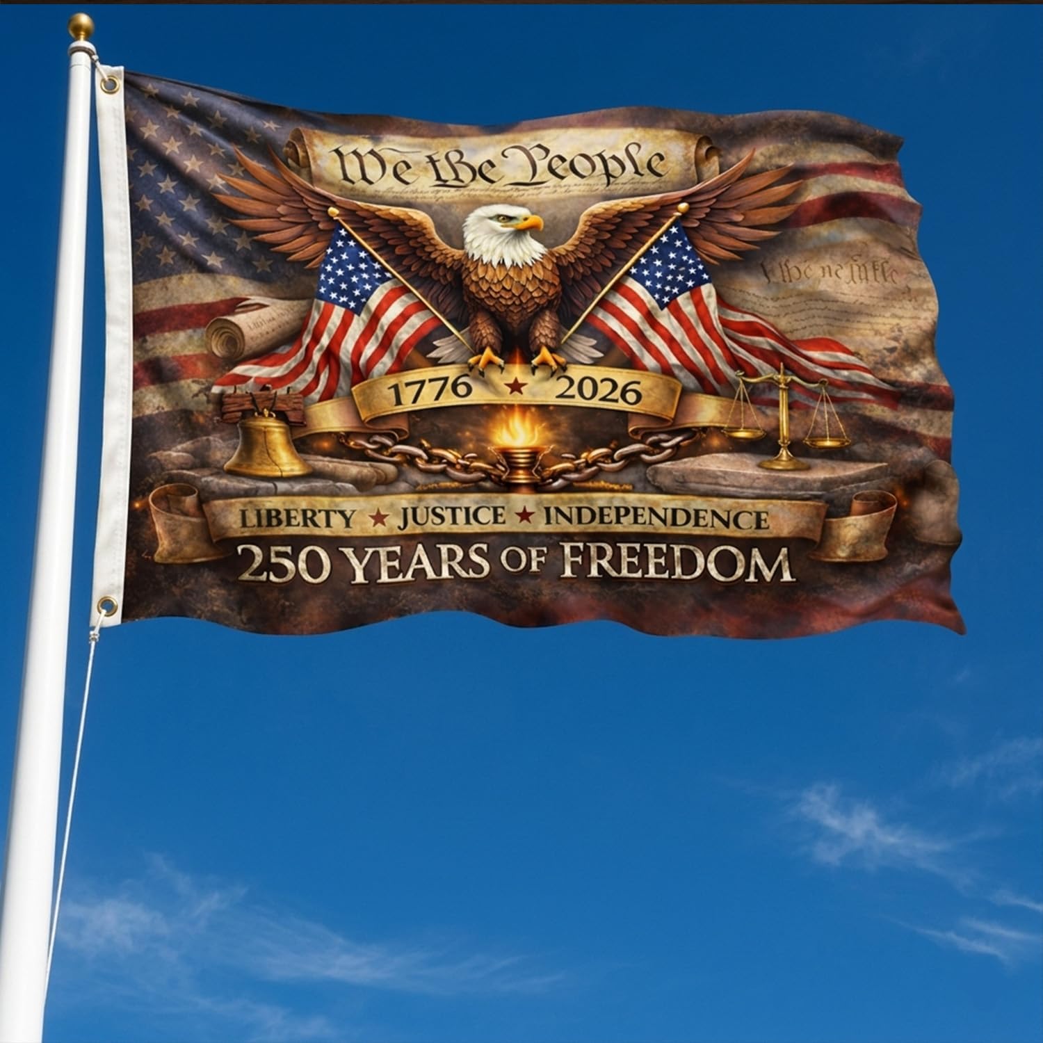 250th Anniversary Usa Flag 1776 2026 Patriotic Usa Flag Betsy Ross 13 Star Vintage American Flag Double Sided Outdoor Flag With Brass Grommets Fade Resistant   250 Years Of Freedom 1782535611405.jpg