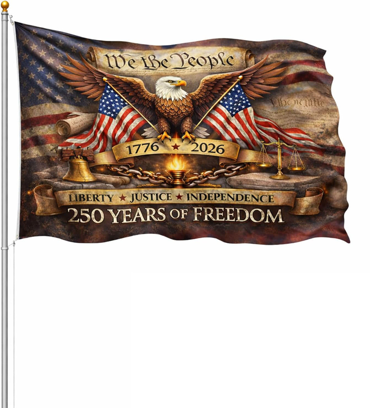 250th Anniversary Usa Flag 1776 2026 Patriotic Usa Flag Betsy Ross 13 Star Vintage American Flag Double Sided Outdoor Flag With Brass Grommets Fade Resistant   250 Years Of Freedom 1782535611412.jpg