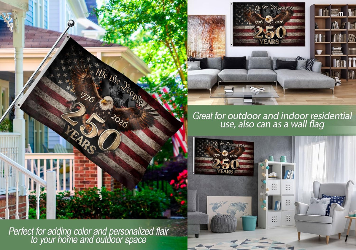250 Anniversary Usa Flag  Front And Back Print American 250th Anniversary Patriotic Design 1776 2026 Commemorative Flag Eagle  Liberty Flag Decor 1782535801769.jpg