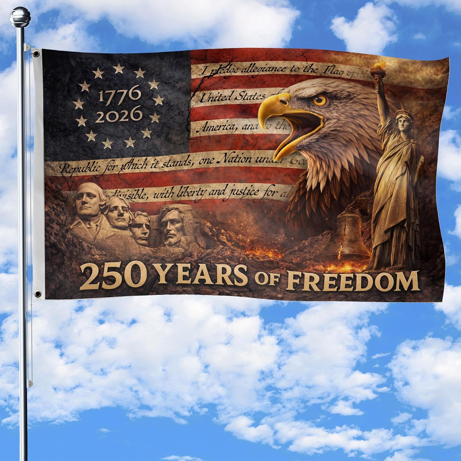 250 Years Of Freedom Flag  250th Anniversary Banner 250 Anniversary Usa Flag With Brass Grommets American Flags With Eagle Front  Back Printed Patriotic Flags Decor House 1782535980609.jpg