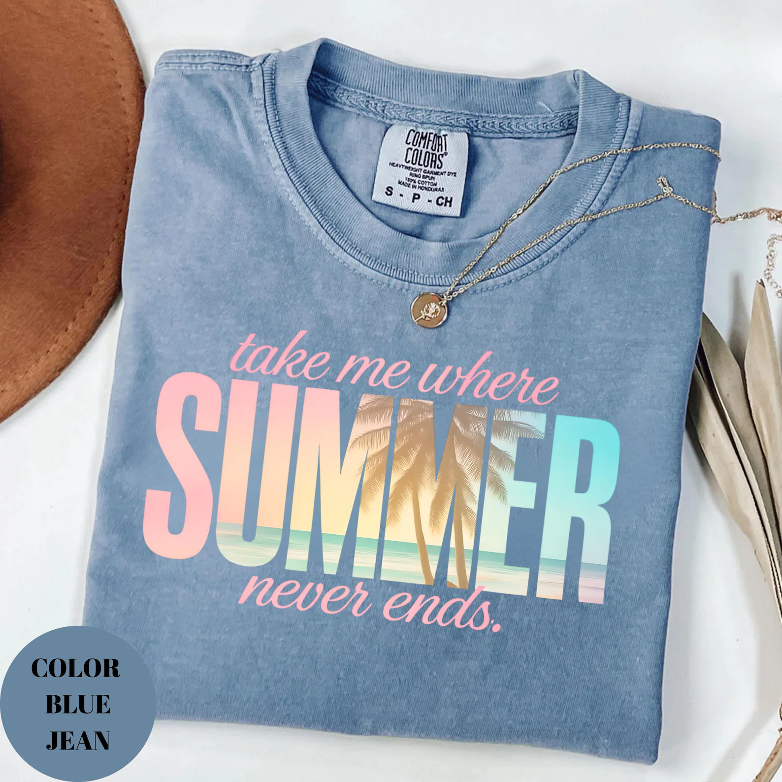 Comfort Colors Take Me Where Summer Never Ends Shirt   Comfort Colors Beach Tee   Summer Graphic T Shirt   Coastal Aesthetic Gift For Her 1782810725037.png