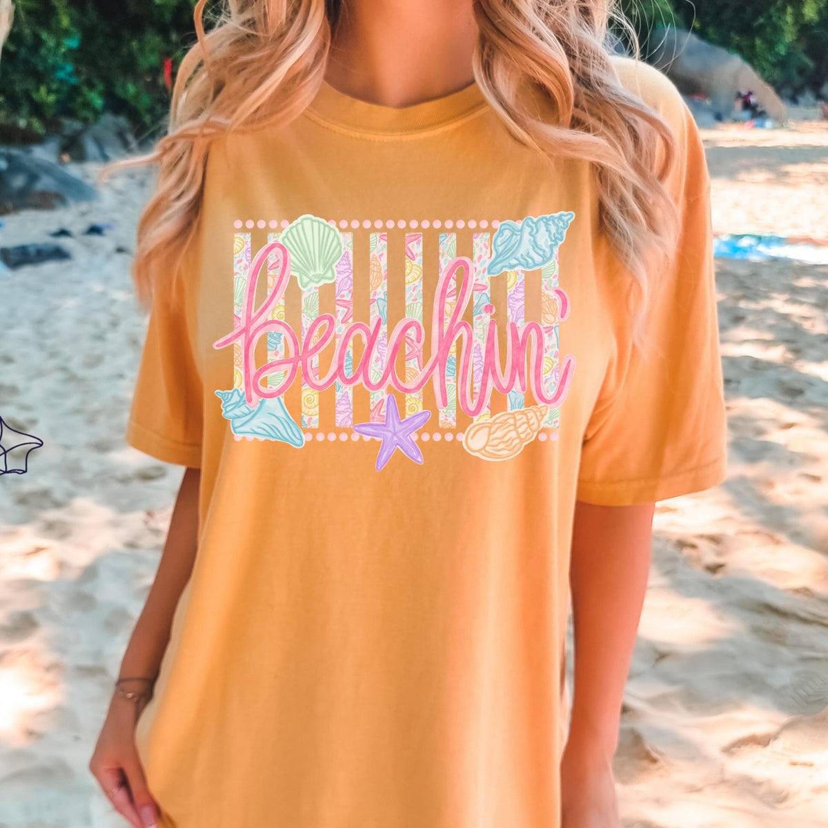 Comfort Colors Beachin Shirt   Beach Vibes Shirt   Boho Summer Tee   Beach Coastal Trending Stripes Cute Summer Graphic T Shirt 1782876076975.jpg