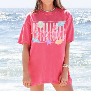 Comfort Colors Beachin Shirt   Beach Vibes Shirt   Boho Summer Tee   Beach Coastal Trending Stripes Cute Summer Graphic T Shirt 1782876077097.jpg