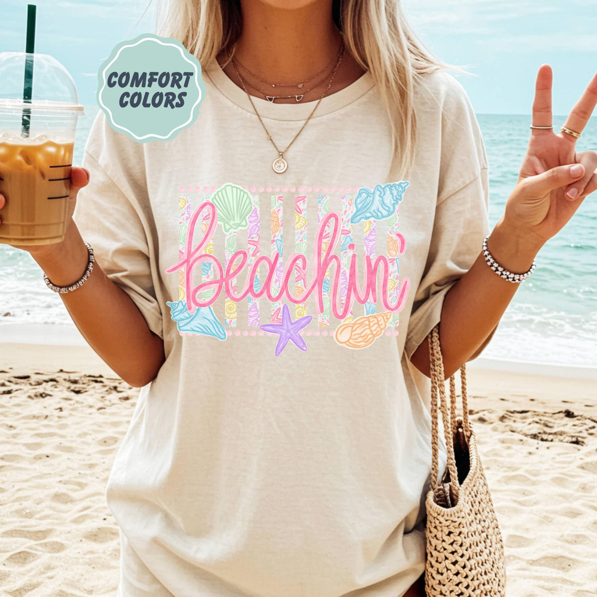 Comfort Colors Beachin Shirt   Beach Vibes Shirt   Boho Summer Tee   Beach Coastal Trending Stripes Cute Summer Graphic T Shirt 1782876077137.jpg