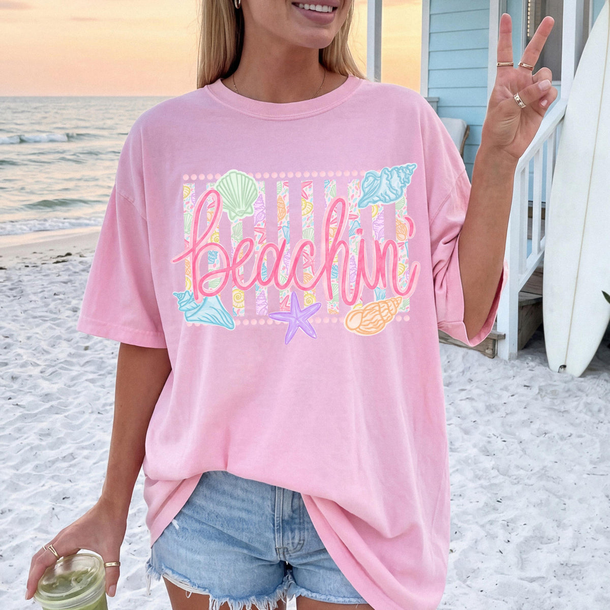 Comfort Colors Beachin Shirt   Beach Vibes Shirt   Boho Summer Tee   Beach Coastal Trending Stripes Cute Summer Graphic T Shirt 1782876077956.jpg