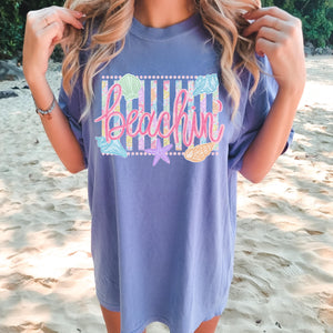 Comfort Colors Beachin Shirt   Beach Vibes Shirt   Boho Summer Tee   Beach Coastal Trending Stripes Cute Summer Graphic T Shirt 1782876078226.jpg