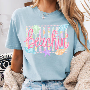 Comfort Colors Beachin Shirt   Beach Vibes Shirt   Boho Summer Tee   Beach Coastal Trending Stripes Cute Summer Graphic T Shirt 1782876078610.jpg