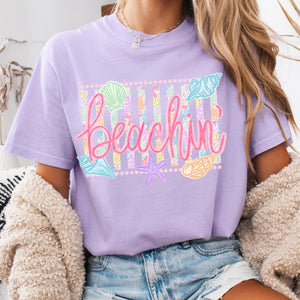 Comfort Colors Beachin Shirt   Beach Vibes Shirt   Boho Summer Tee   Beach Coastal Trending Stripes Cute Summer Graphic T Shirt 1782876078630.jpg