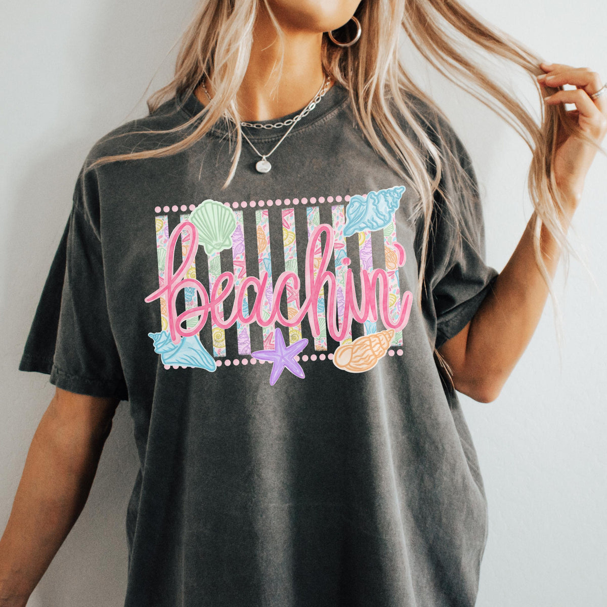 Comfort Colors Beachin Shirt   Beach Vibes Shirt   Boho Summer Tee   Beach Coastal Trending Stripes Cute Summer Graphic T Shirt 1782876078787.jpg