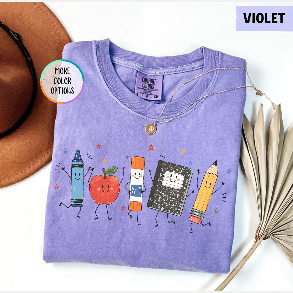 Comfort Colors Funny Teacher Life Shirt Back To School Gift Preschool Teacher School Supplies T Shirt Crayon Apple Pencil Notebook Shirt 1782878514762.jpg