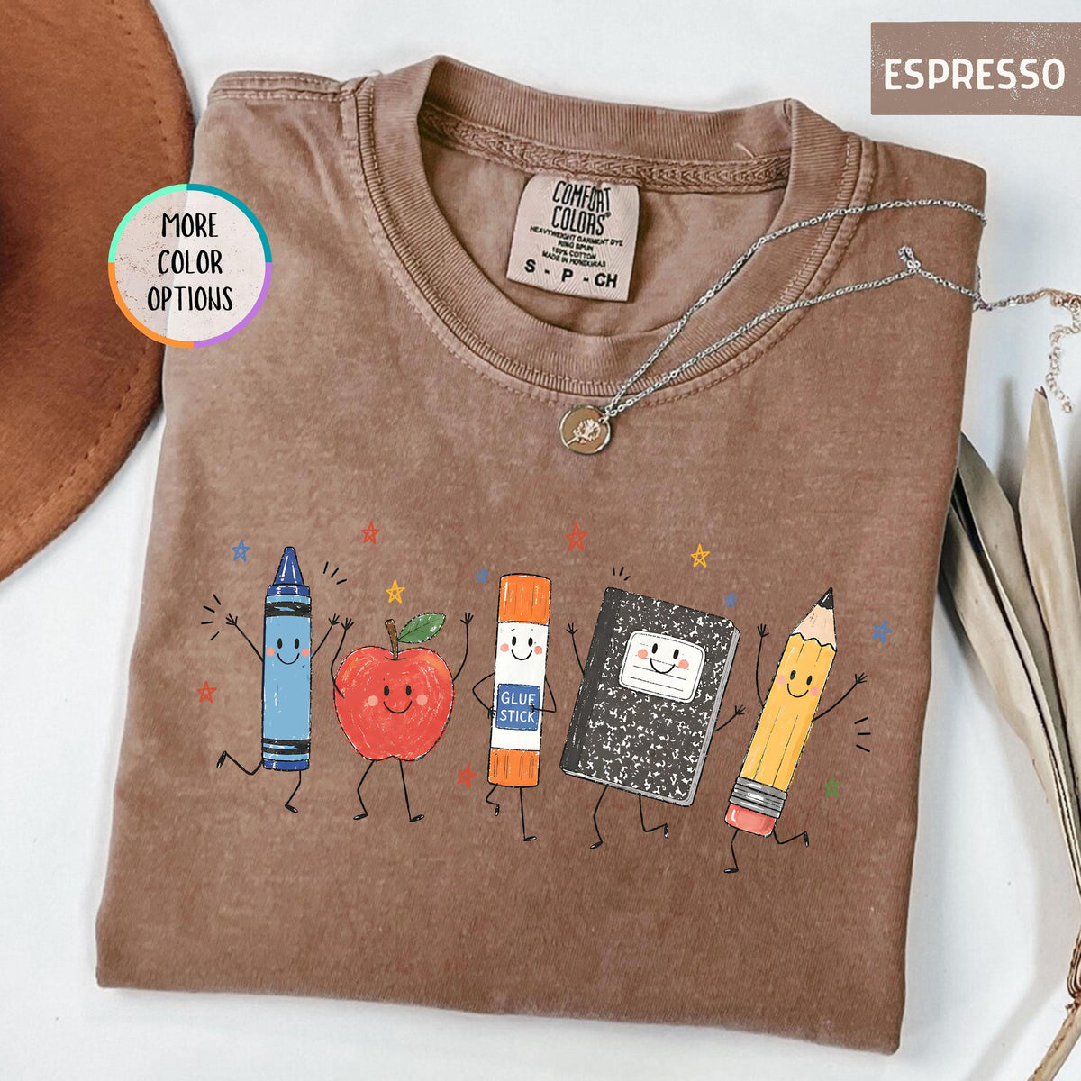 Comfort Colors Funny Teacher Life Shirt Back To School Gift Preschool Teacher School Supplies T Shirt Crayon Apple Pencil Notebook Shirt 1782878515068.jpg