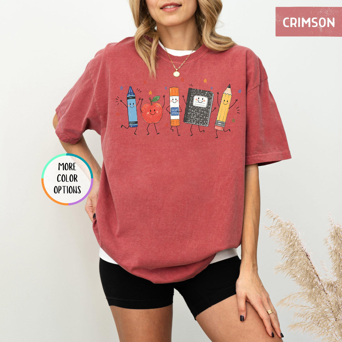 Comfort Colors Funny Teacher Life Shirt Back To School Gift Preschool Teacher School Supplies T Shirt Crayon Apple Pencil Notebook Shirt 1782878515182.jpg
