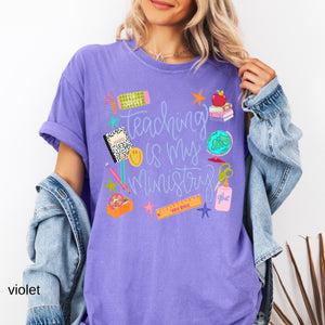 Comfort Colors Teaching Is My Ministry T Shirt Teacher Graduation Shirt Christian Teacher Gift Teacher School Teereligious Teacher Gift 1782879175182.jpg